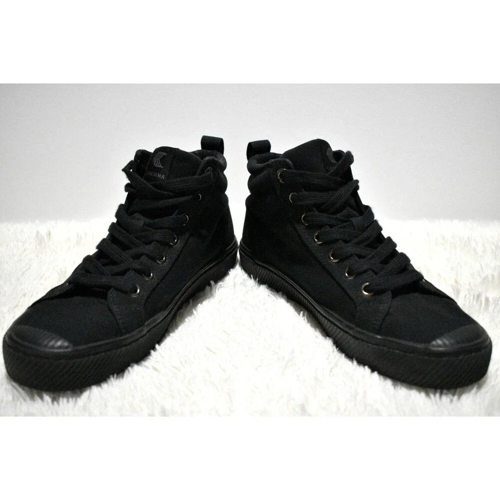 Cariuma OCA Women’s Size 8 High Shoes Trainers Athletic All Black Canvas Sneaker